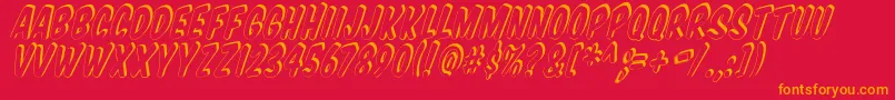 Vtcsupermarketsupersale3Dtilt Font – Orange Fonts on Red Background