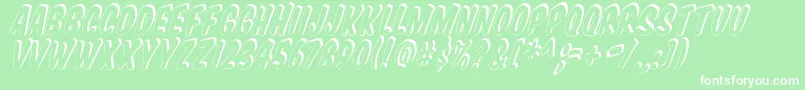 Vtcsupermarketsupersale3Dtilt Font – White Fonts on Green Background
