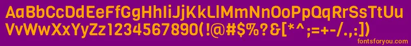 VigaRegular Font – Orange Fonts on Purple Background