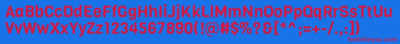 VigaRegular Font – Red Fonts on Blue Background