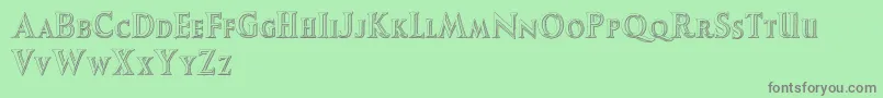 AugustusBeveled Font – Gray Fonts on Green Background