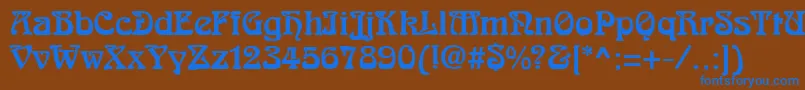 フォントRomanesteRegular – 茶色の背景に青い文字