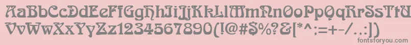 フォントRomanesteRegular – ピンクの背景に灰色の文字