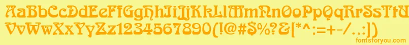 RomanesteRegular Font – Orange Fonts on Yellow Background