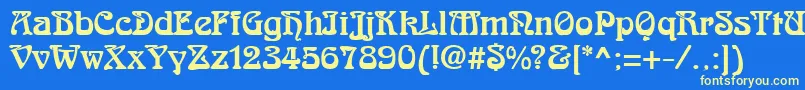 RomanesteRegular Font – Yellow Fonts on Blue Background