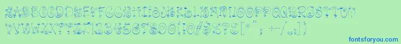 Zakoruchka2k Font – Blue Fonts on Green Background