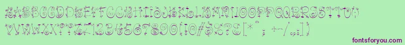 Zakoruchka2k Font – Purple Fonts on Green Background