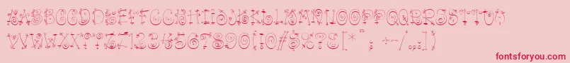 Fonte Zakoruchka2k – fontes vermelhas em um fundo rosa