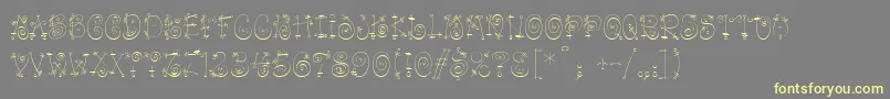 Zakoruchka2k Font – Yellow Fonts on Gray Background