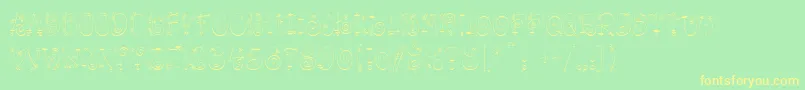 Zakoruchka2k Font – Yellow Fonts on Green Background