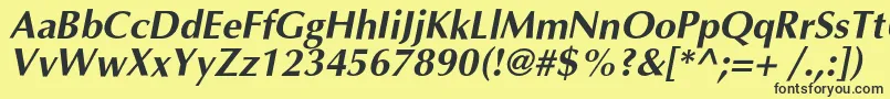 OptimalcBolditalic Font – Black Fonts on Yellow Background