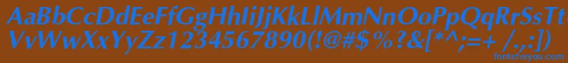 OptimalcBolditalic Font – Blue Fonts on Brown Background