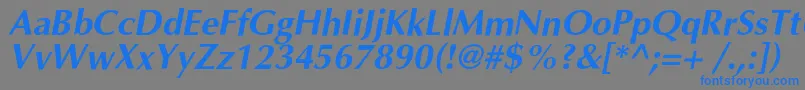 フォントOptimalcBolditalic – 灰色の背景に青い文字