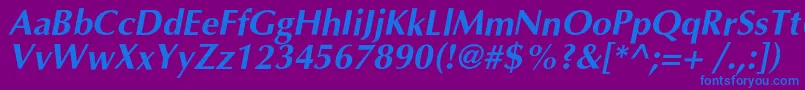 OptimalcBolditalic Font – Blue Fonts on Purple Background