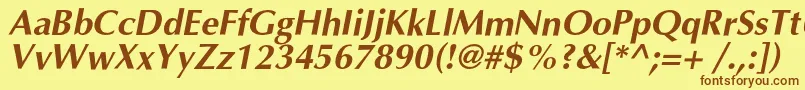 Шрифт OptimalcBolditalic – коричневые шрифты на жёлтом фоне