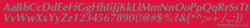 OptimalcBolditalic Font – Gray Fonts on Red Background