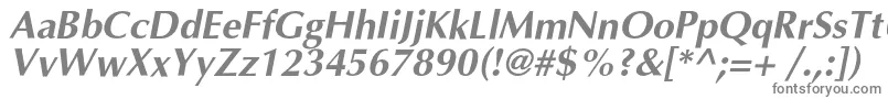 OptimalcBolditalic-fontti – harmaat kirjasimet valkoisella taustalla