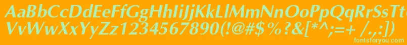 OptimalcBolditalic Font – Green Fonts on Orange Background