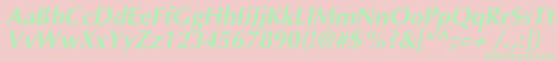 OptimalcBolditalic Font – Green Fonts on Pink Background