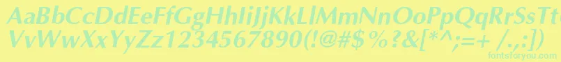OptimalcBolditalic Font – Green Fonts on Yellow Background