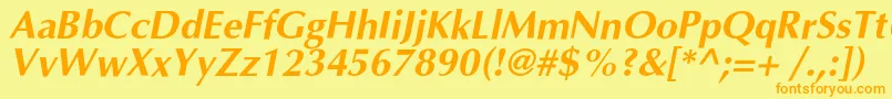 OptimalcBolditalic Font – Orange Fonts on Yellow Background