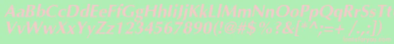 OptimalcBolditalic Font – Pink Fonts on Green Background