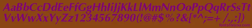 OptimalcBolditalic Font – Purple Fonts on Brown Background