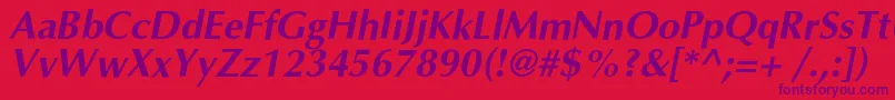 OptimalcBolditalic Font – Purple Fonts on Red Background