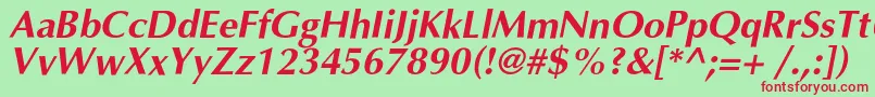 OptimalcBolditalic Font – Red Fonts on Green Background