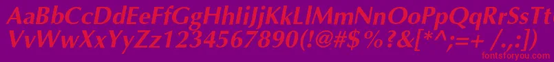 OptimalcBolditalic Font – Red Fonts on Purple Background