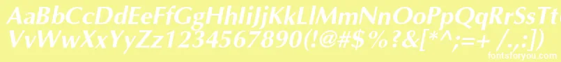 OptimalcBolditalic Font – White Fonts on Yellow Background