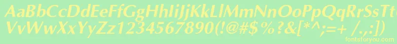 OptimalcBolditalic Font – Yellow Fonts on Green Background