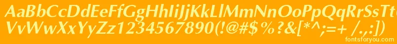 OptimalcBolditalic Font – Yellow Fonts on Orange Background