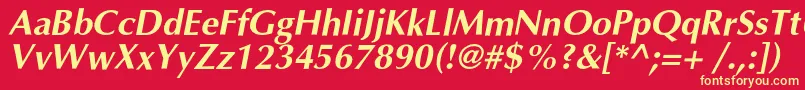 OptimalcBolditalic Font – Yellow Fonts on Red Background