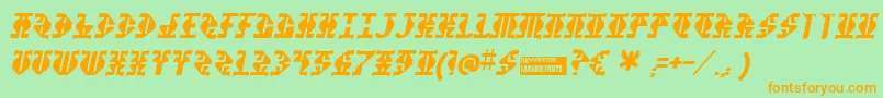 Stupefac Font – Orange Fonts on Green Background