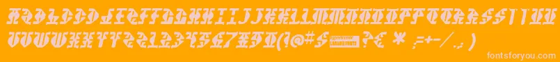 フォントStupefac – オレンジの背景にピンクのフォント