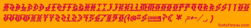 Stupefac Font – Red Fonts on Orange Background