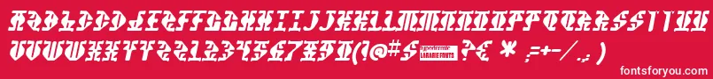 Stupefac Font – White Fonts on Red Background