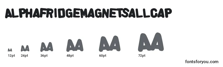 Größen der Schriftart Alphafridgemagnetsallcap