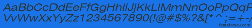 HeliosextcItalic Font – Black Fonts on Blue Background