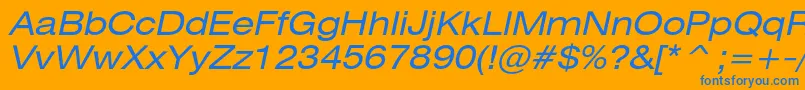 HeliosextcItalic Font – Blue Fonts on Orange Background