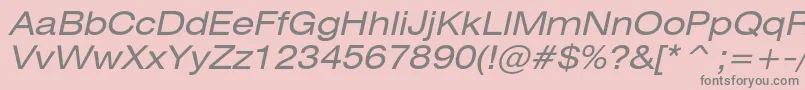 HeliosextcItalic Font – Gray Fonts on Pink Background