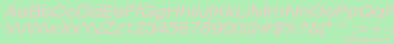 フォントHeliosextcItalic – 緑の背景にピンクのフォント