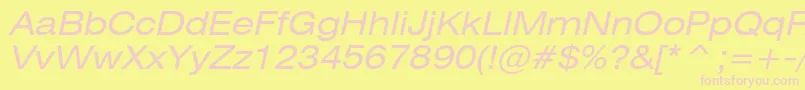 HeliosextcItalic Font – Pink Fonts on Yellow Background