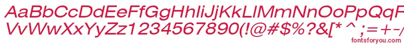 HeliosextcItalic Font – Red Fonts on White Background