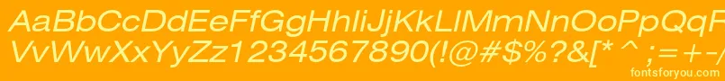 HeliosextcItalic Font – Yellow Fonts on Orange Background