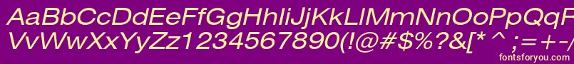 HeliosextcItalic Font – Yellow Fonts on Purple Background