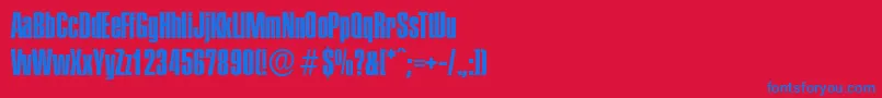 フォントPlaketteserialBold – 赤い背景に青い文字