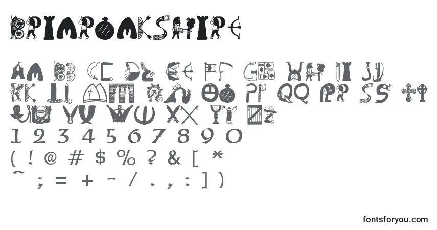 Шрифт BriaroakShire – алфавит, цифры, специальные символы