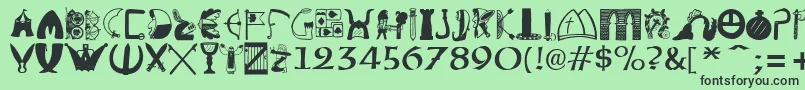 BriaroakShire Font – Black Fonts on Green Background